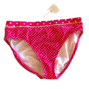 VTG Y2K NWT 2001 Tommy Hilfiger Womens Medium Bikini Swim Bottoms Pink Polka Dot